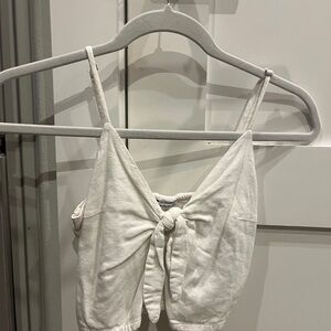Abercrombie & Fitch Cream Tie-Front Camisole